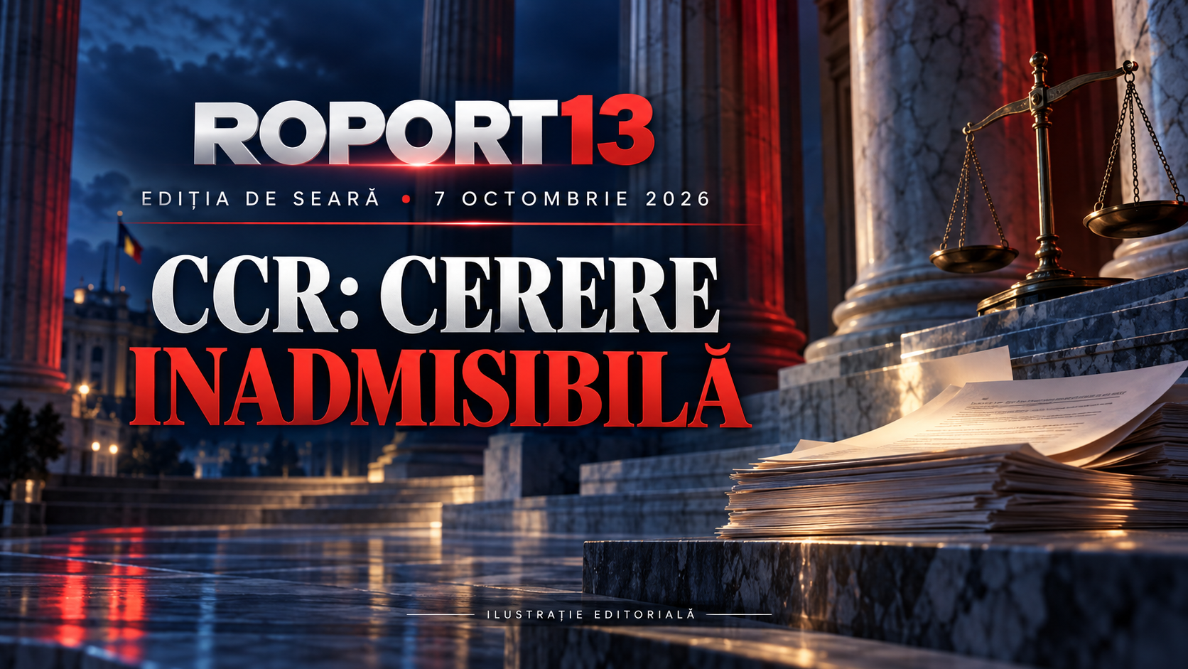 CCR: cerere inadmisibilă — ROPORT13, 7 octombrie 2026. Ilustrație editorială